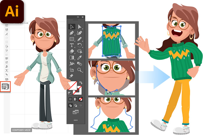Editing Character Assets via Adobe Illustrator